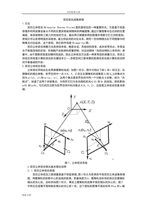 双目视觉成像原理