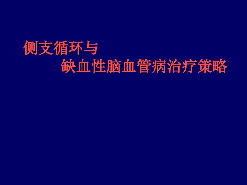 侧支循环与缺血性脑血管病治疗策略