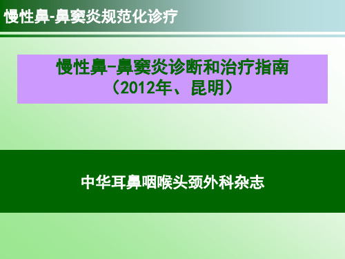 慢性鼻-鼻窦炎治疗指南PPT参考幻灯片