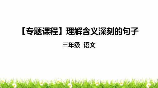 部编版三年级语文知识点：理解含义深刻的句子课件复习