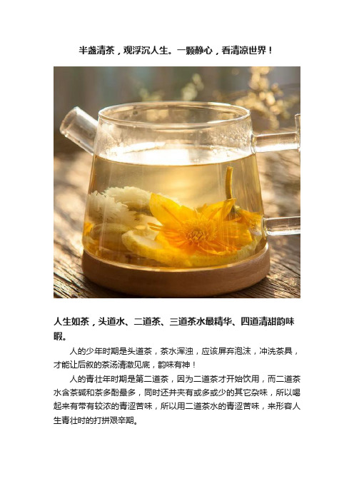 半盏清茶，观浮沉人生。一颗静心，看清凉世界！