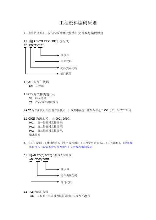 工程资料文件编号编码原则