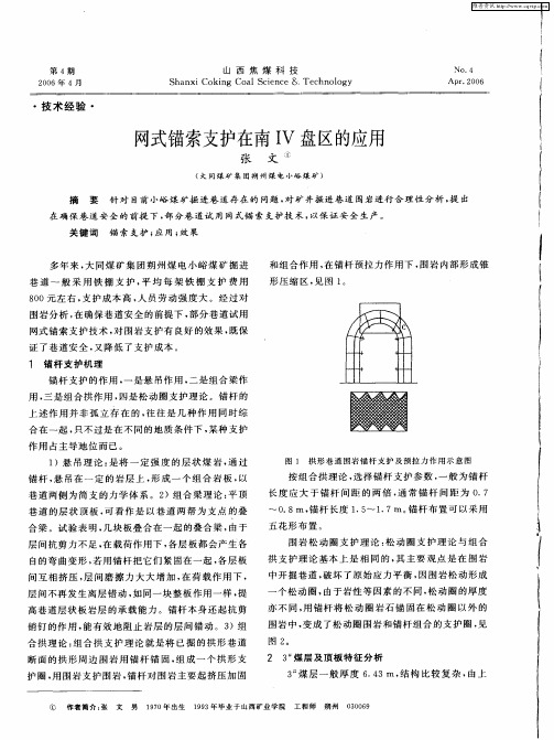 网式锚索支护在南Ⅳ盘区的应用