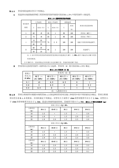 普通PB(聚丁烯)管材技术性能