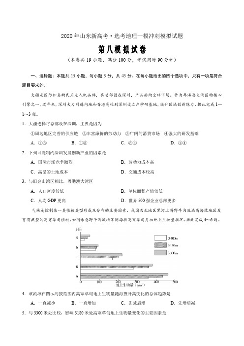 卷08—2020年山东新高考·选考地理一模冲刺模拟试题(原卷word版)