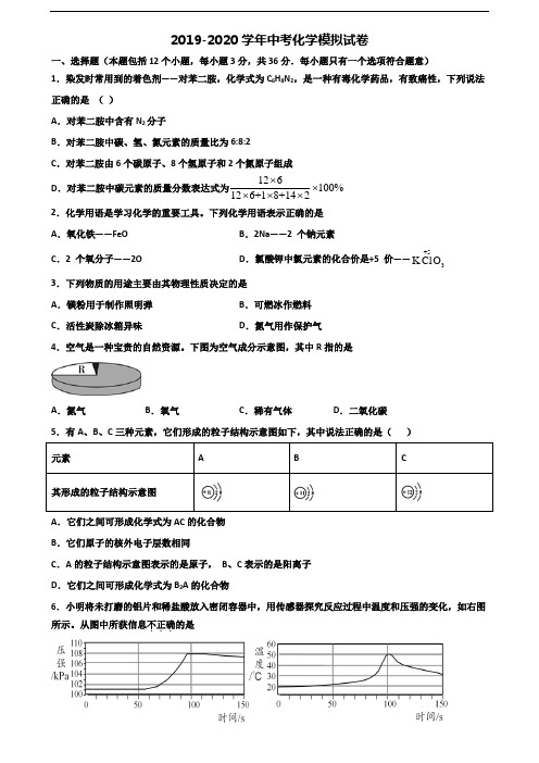 〖精选3套试卷〗2020学年天津市津南区中考化学考试试题