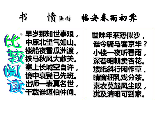 《书愤》与《临安春雨初霁》《蜀相》对比阅读1