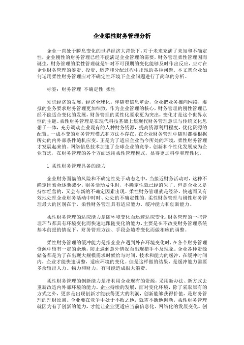 企业柔性财务管理分析