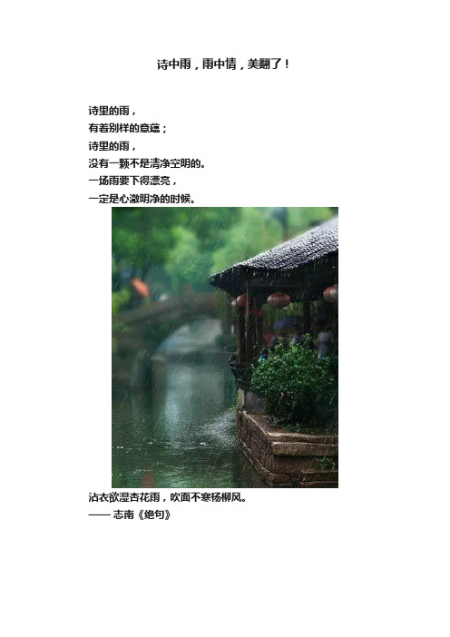 诗中雨，雨中情，美翻了！