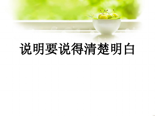 说明要说得清楚明白