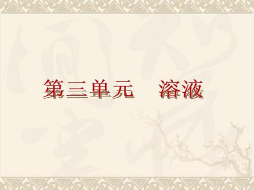 鲁教全国版2014中考一轮复习课件：第4课时 溶液(查漏补缺+专题专练,29ppt)