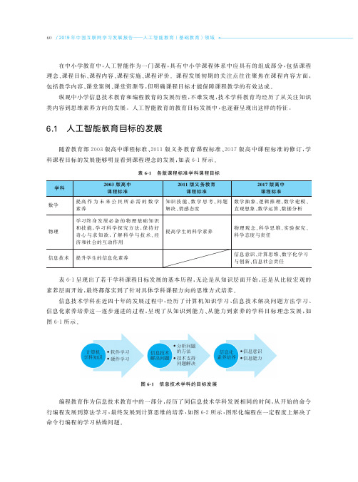 《2019年人工智能教育目标的发展》