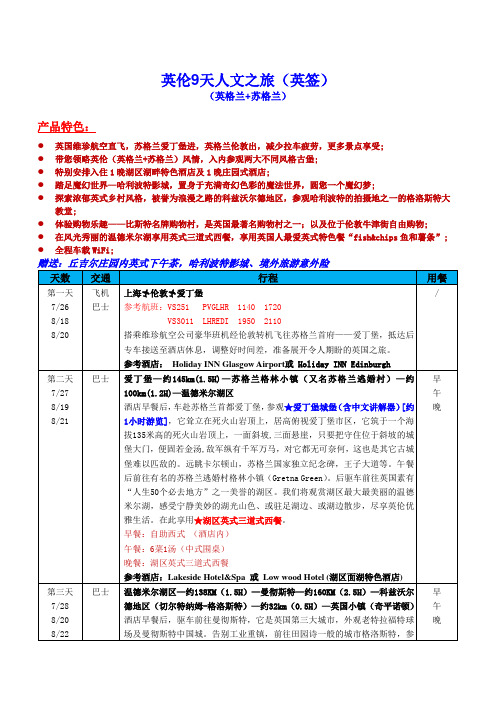 英国苏格兰高地九天英签