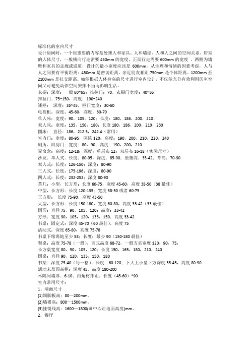 人体工程学标准化室内设计尺寸