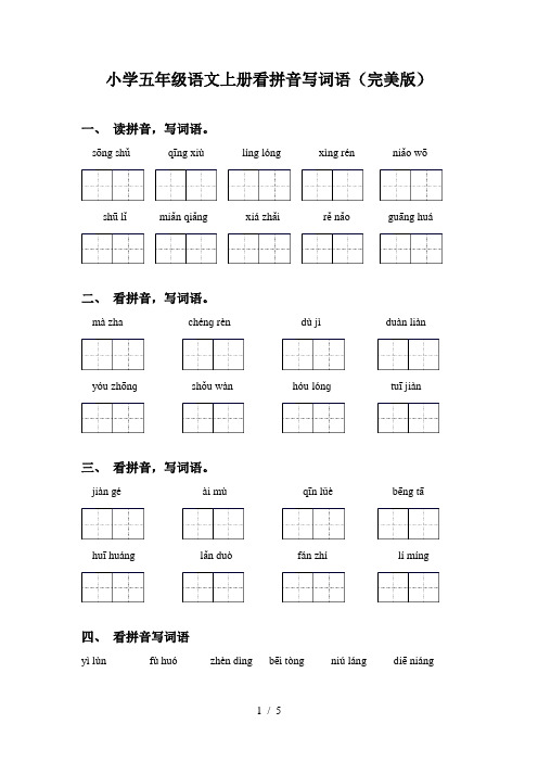 小学五年级语文上册看拼音写词语(完美版)