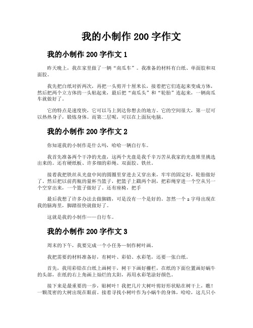 我的小制作200字作文