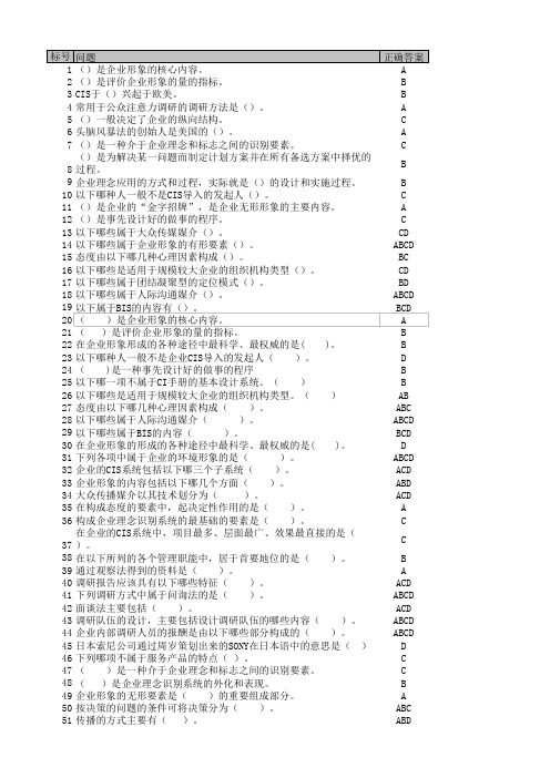 企业形象题库