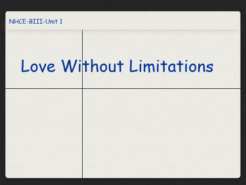 unit 1 Love without Limitations