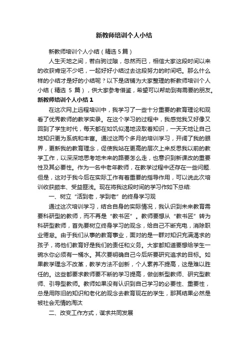 新教师培训个人小结