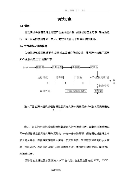 污水处理厂总调试方案总结