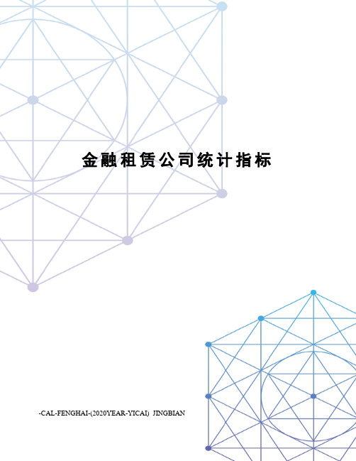 金融租赁公司统计指标