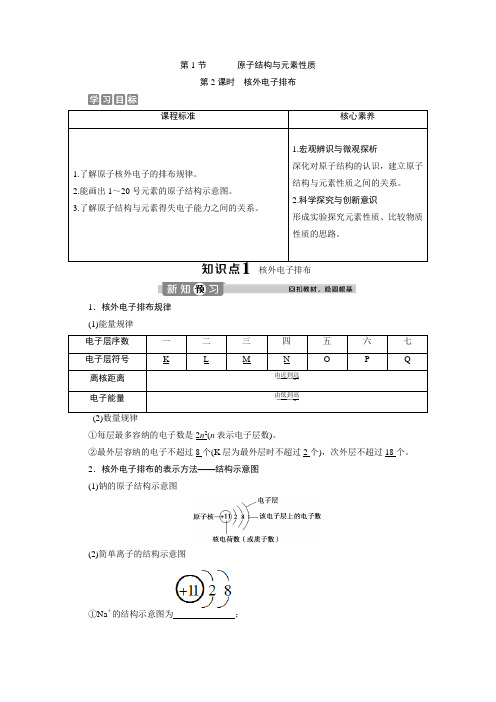 2019-2020学年新教材鲁科版必修第二册 第1章第1节 原子结构与元素性质(第2课时) 学案