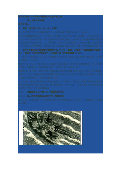 湖北省各地2013届高三最新语文试卷分类汇编5