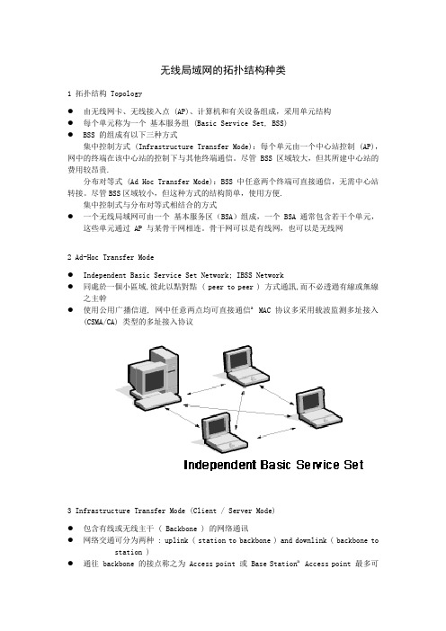 无线局域网的拓扑结构种类