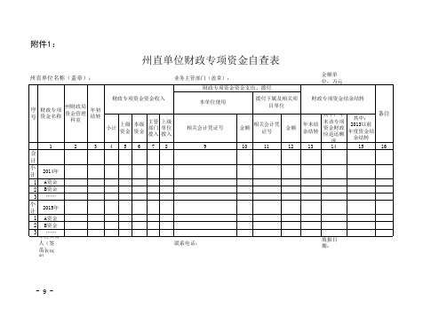 财政专项资金检查表