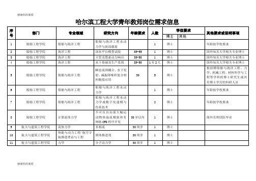 哈尔滨工程大学青年教师岗位需求信息.doc