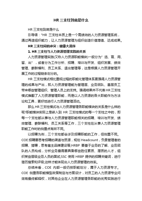 HR三支柱到底是什么