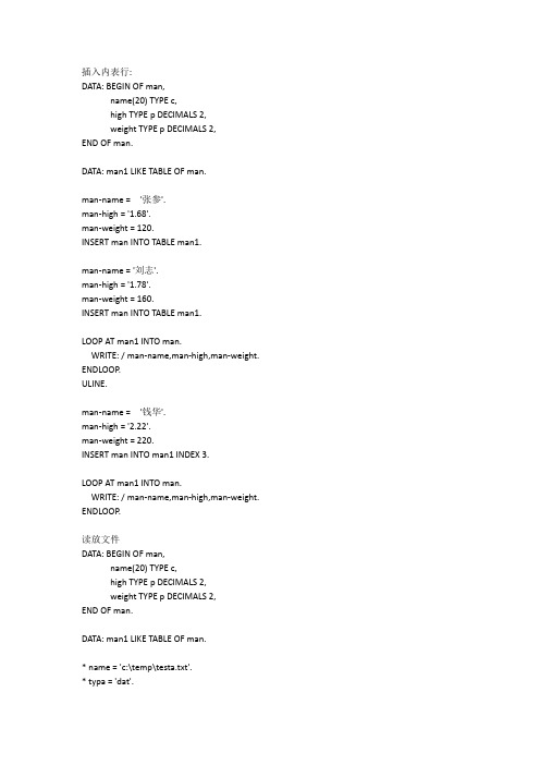 从实例学SAP ABAP编程(1-19章)代码(1-5章)