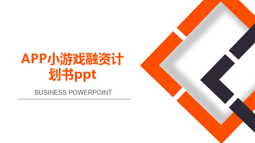 APP小游戏融资计划书ppt