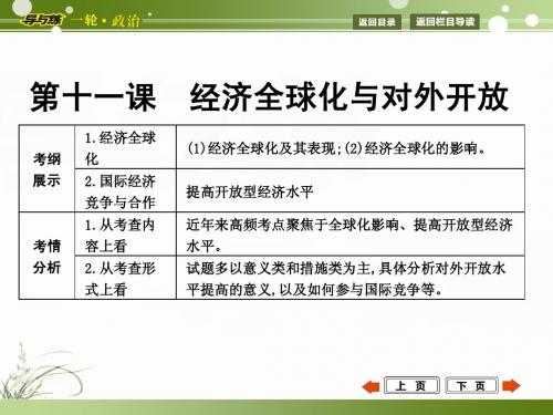 2015年高考政治第一轮复习  经济生活  第十一课 经济全球化与对外开放