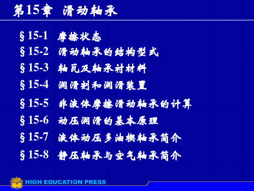 机械设计基础第15章滑动轴承