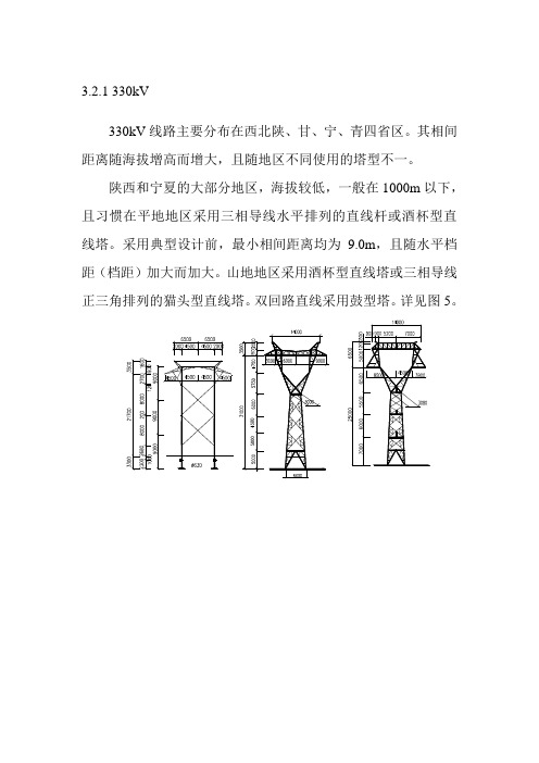 不同电压等级杆塔结构汇总