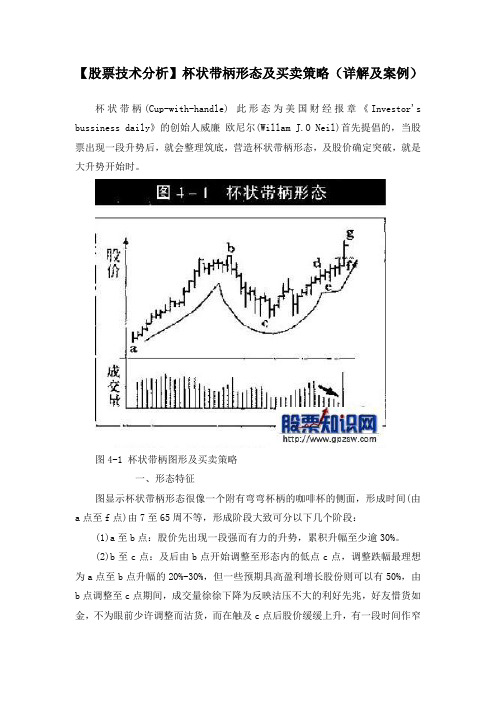 【股票技术分析】杯状带柄形态及买卖策略(详解及案例)