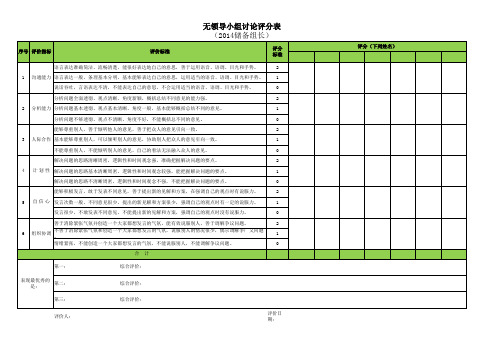 无领导小组讨论评价表