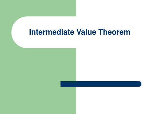 Intermediate Value Theorem