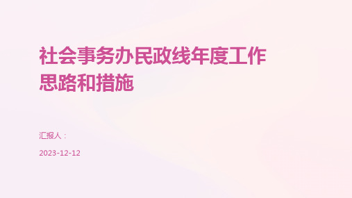 社会事务办民政线年度工作思路和措施