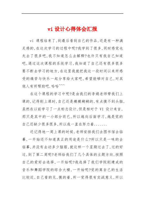 vi设计心得体会汇报
