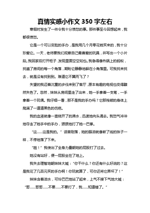 真情实感小作文350字左右