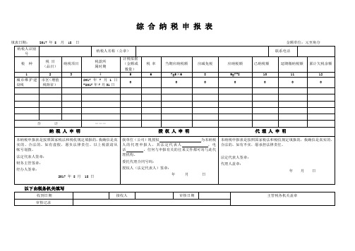 综合纳税申报表电子版