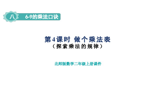 北师版二年级数学上册第8单元 6~9的乘法口诀第4课时 做个乘法表