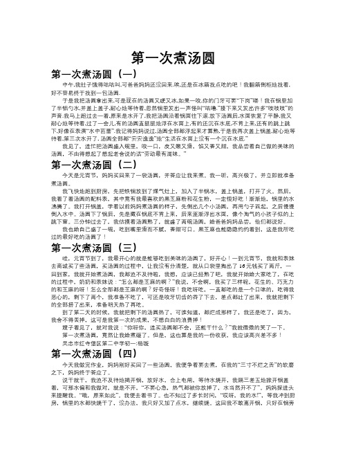 第一次煮汤圆作文共九篇