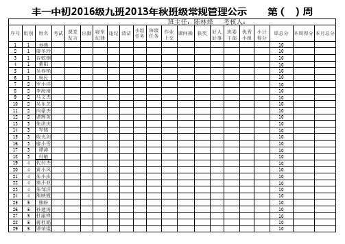 操行统计公示