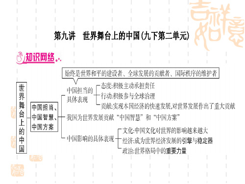 初中毕业道德与法治总复习精讲 第一篇 考点梳理 第九讲 世界舞台上的中国(九下第二单元)