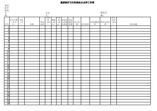 处方点评表