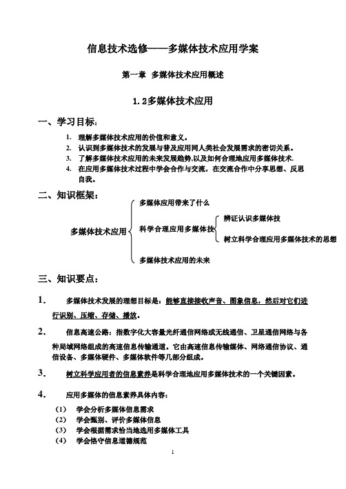 1.2 多媒体技术应用概述