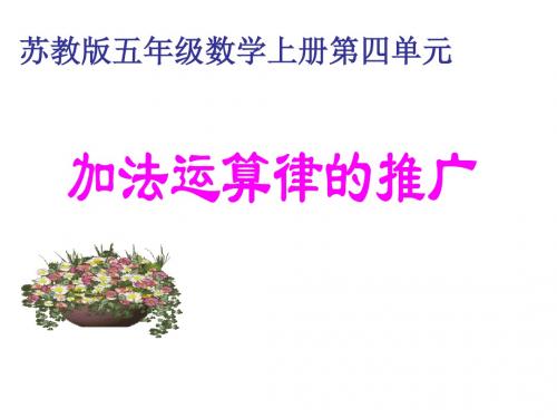 2016-2017年最新秋苏教版数学五上4.2《加法运算律的推广》ppt精品课件2